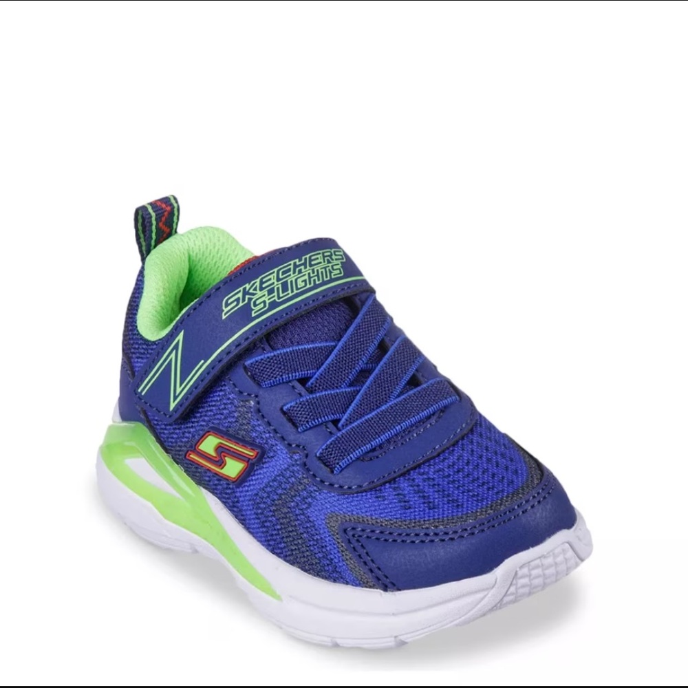 Skechers Kids Vibrant Blue and Neon Green Sneakers